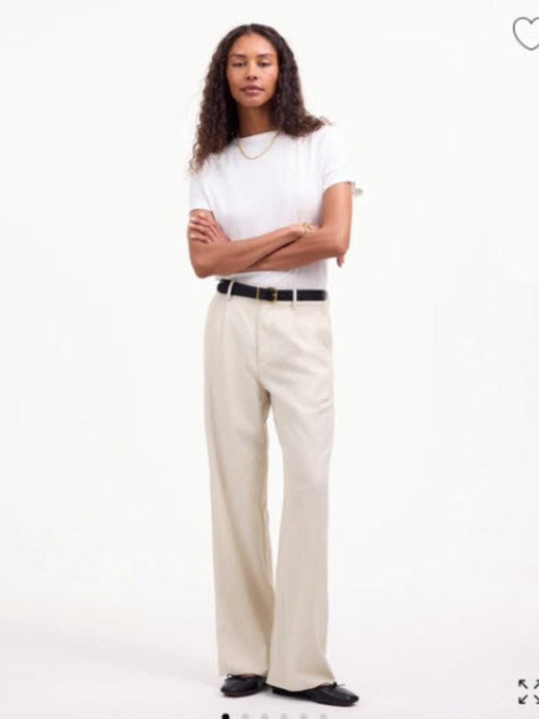 Madewell Slouchy Straight Pants Cream